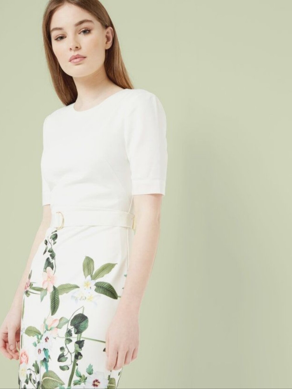 Ted Baker White Floral Print Dress